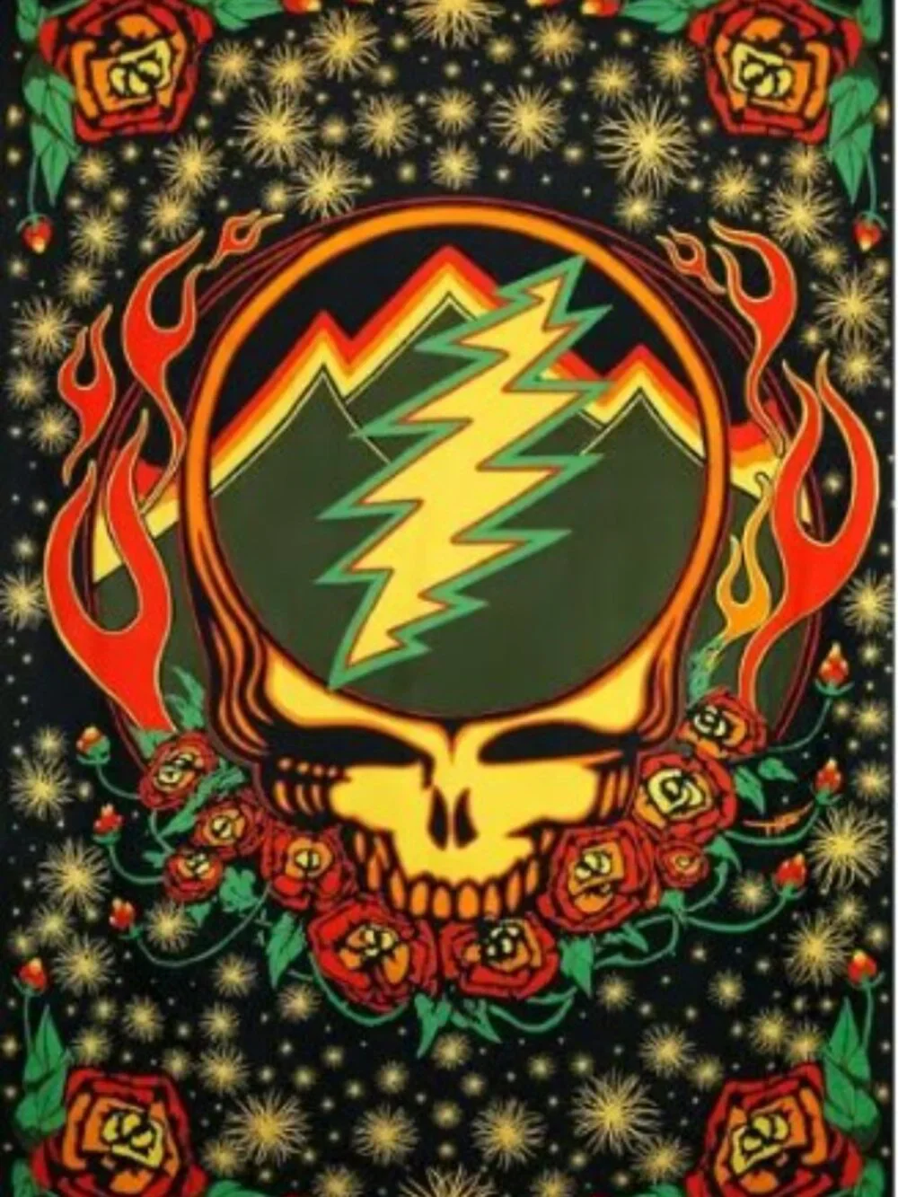 Grateful Dead 3D Scarlet Fire Tapestry ~ 60